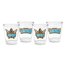[NRL010CP] NRL Gold Coast Titans Shot Glasses S/4