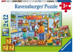 [RB05076-5] Ravensburger - Let's Go Shopping 2x12pc Jigsaw Puzzle
