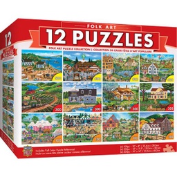 [31864] Masterpieces Jigsaw Puzzle - 12 Folk Art Bundle