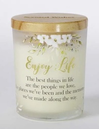 [SS688700-EN] Scented Wishes Candle in Glass Jar Enjoy Life - Arton Giftware