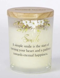 [SS688700-SM] Scented Wishes Candle in Glass Jar Smile - Arton Giftware
