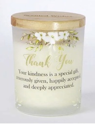 [SS688700-TY] Scented Wishes Candle in Glass Jar Thank You - Arton Giftware