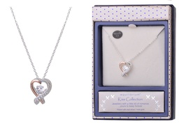 [53926] 2 Tone Heart Necklace - Equilibrium Jewellery
