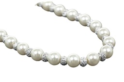 [53924] Pearl Shamballa Necklace - Equilibrium Jewellery