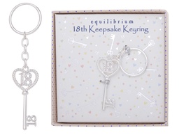 [53327] 18th Keepsake Keyring - Equilibrium Jewellery