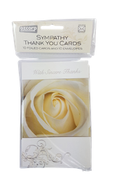 [TY06] Sympathy Thank You Card Set - Cream Rose - Ozcorp
