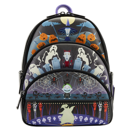 [LOUWDBK2561] The Nightmare Before Christmas - Oogie Boogie Glow Triple Pocket Mini Backpack - Loungefly