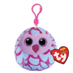 [39563] Pinky The Owl - Ty Squishy Beanies Clip (Squish-A-Boos)