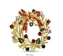 Crystal Wreath - Christmas Brooch