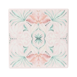 [MOS028A] Modern Oasis Pink Floral Ceramic Coaster