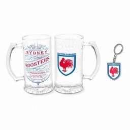 [NRL416RK] NRL Sydney Roosters Heritage Stein & Keyring Pack