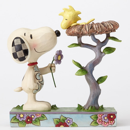 [4054079] Peanuts by Jim Shore - "Nest Warming Gift" Snoopy With Woodstock In Nest