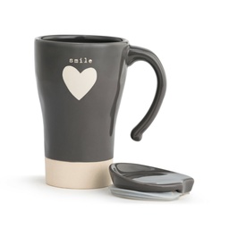 [1004470074] DEMDACO Warm Heart - 14cm/5.5" Smile Heart Travel Mug