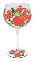 [20117] Hand Painted Stemmed Glass Oranges