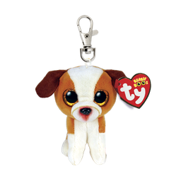 [TY35258] Hugo Brown and White Dog -  Ty Beanie Boos Clip