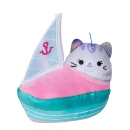 Squishmallows Squishville Mini Plush in Vehicle - Cat and Boat