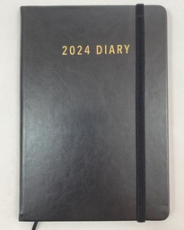 [D751] 2024 Diary A5 Week To View Black - Ozcorp