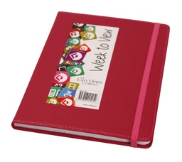 [BA57HP] Becall 2024 Diary A5 Week To View Case Bound - Hot Pink