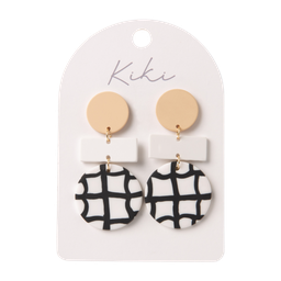 [KIK003] KiKi Round Grid Earrings - Splosh