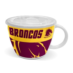 [NRL020ZA] NRL Brisbane Broncos Soup Mug With Lid