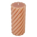 Maisie Swirl Pillar Candle 15cm Nude - Amalfi
