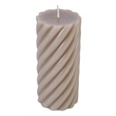 Maisie Swirl Pillar Candle 15cm Taupe - Amalfi