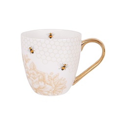 [238001] Beeutiful Bees Bone China Mug - Gold Flower