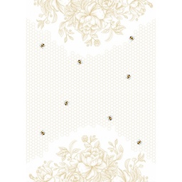 [238052] Beeutiful Bees Tea Towel - Gold Flower