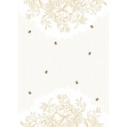 [238052] Beeutiful Bees Tea Towel - Gold Flower