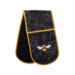 [238056] Beeutiful Bees Double Oven Mitt - Black Bee