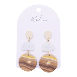 [KIK107] Kiki Beige Brown Dangle Earrings