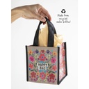 Happy Bag - Small Teal Folk Flower
