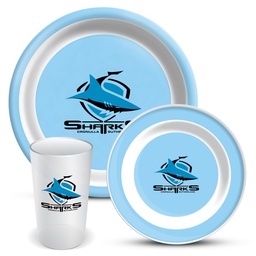 [NRL520HL] NRL Cronulla-Sutherland Sharks 3-Piece Dinner Set
