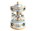 The Russell Collection - 3 Horse Resin Carousel - Petite Blue