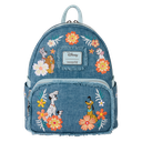 Disney - Dogs & Cats Faux Denim Fringe Mini Backpack - Loungefly