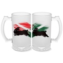 NRL South Sydney Rabbitohs 500ml Frosted Stein Glass