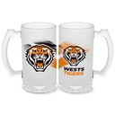 NRL West Tigers 500ml Frosted Stein Glass