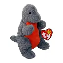 Ty Beanie Bellies: Emmett the Gray Dinosaur Plush (Regular Size)