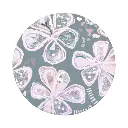 Love, Vera Teal Flower Ceramic Coaster
