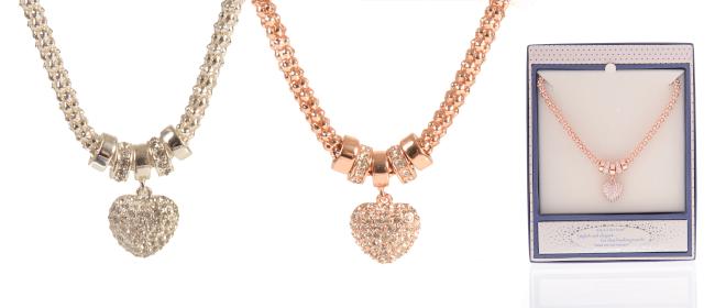 [51845] Mesh Heart Necklace - Equilibrium Jewellery