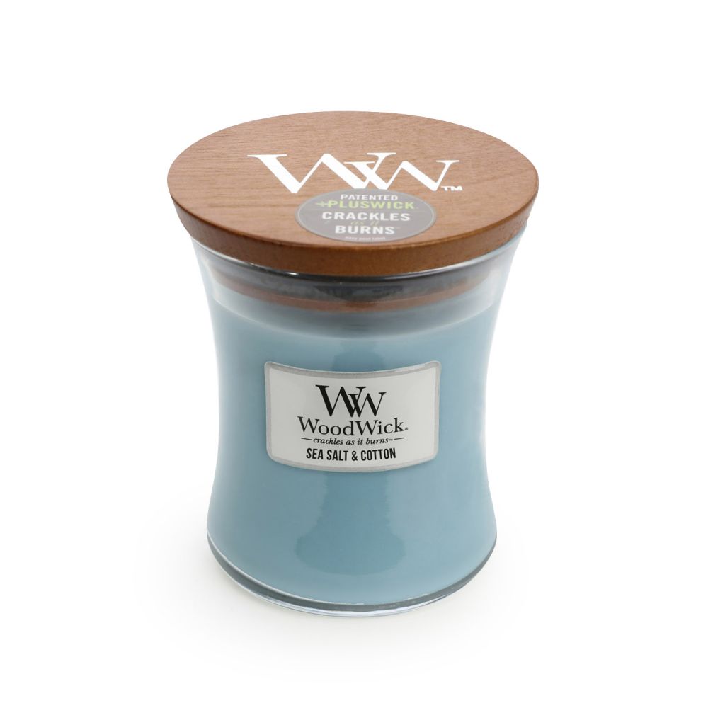 [WW92063] Sea Salt & Cotton Medium - WoodWick Candle