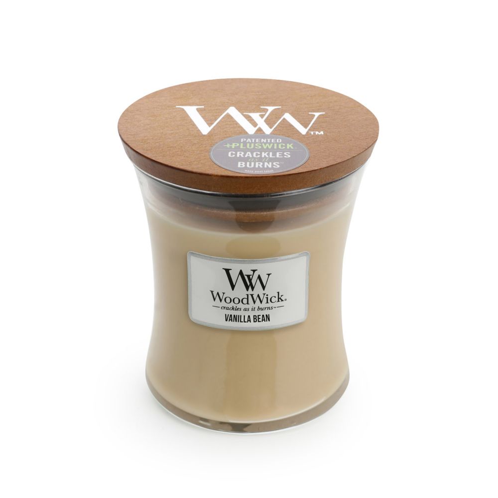 [WW92112] Vanilla Bean Medium - WoodWick Candle